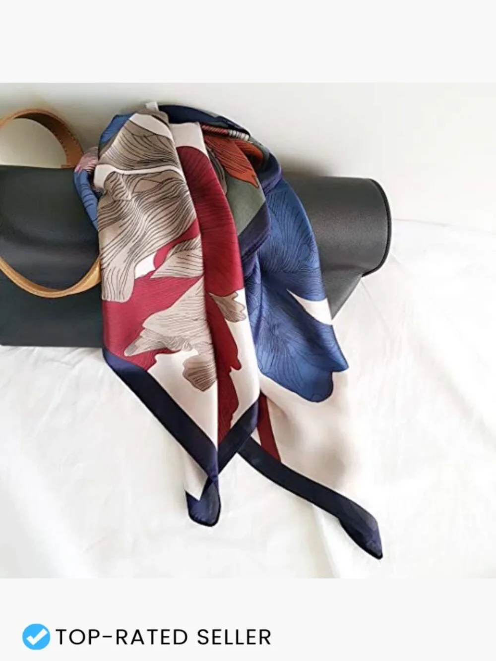 Silk Feeling Square Scarf Medium Satin Head Scarf 27.5 x 27.5 inches Fashion